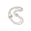 Double-Length Pearl Necklace with Interlocking CC Logo Charms