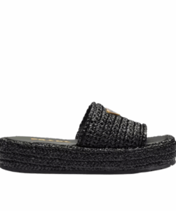 Braided Raffia Schwarz
