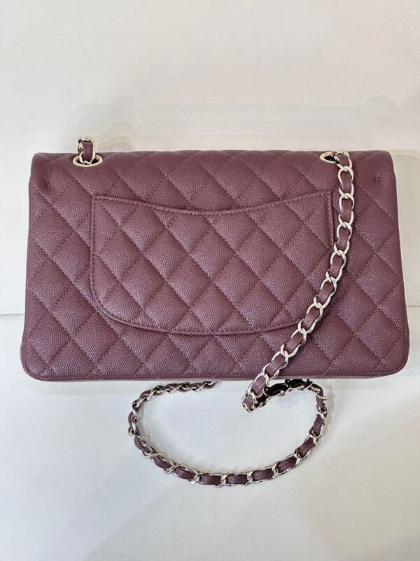 11.12 Genarbtes Leder Bordeaux/Silbern 25.5 cm – Bild 5