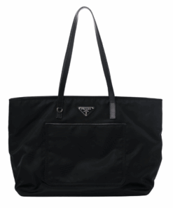Tote Bag aus Re-Nylon Schwarz 34 cm