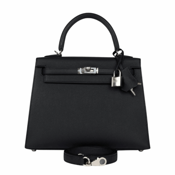 Kelly Epsom 25 Silber Black