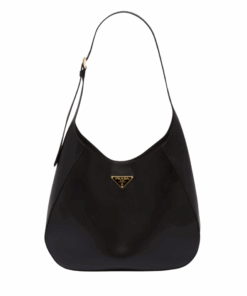 Große Schultertasche Schwarz 40 cm