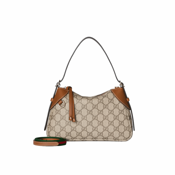 GG-Emblem Klein Beige/Dunkelbraun 24 cm