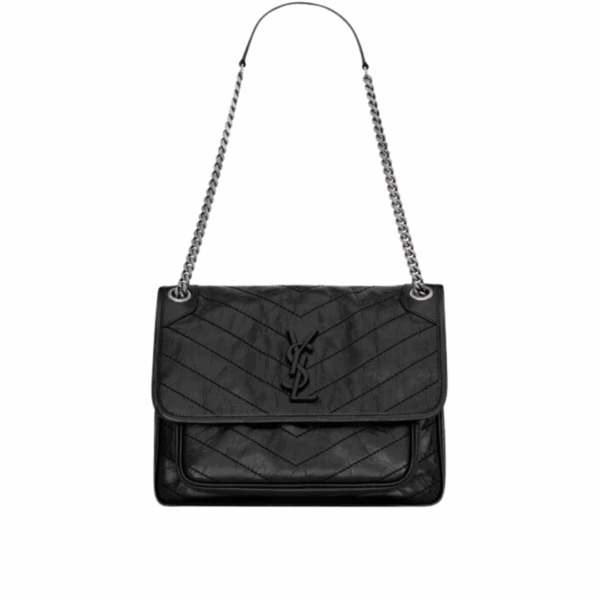 Niki Medium aus Vintage-Leder Schwarz 27 cm
